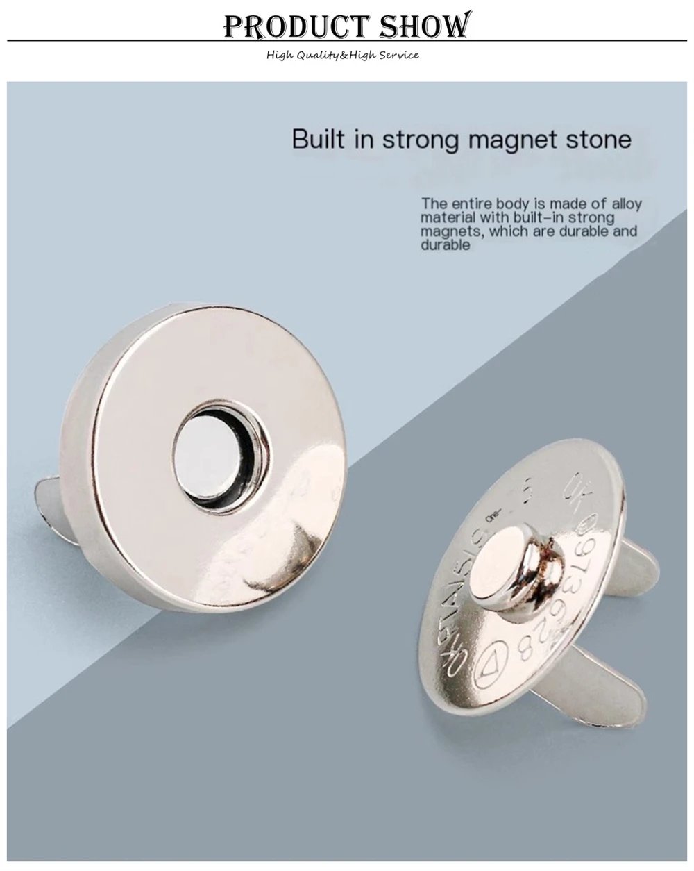 10 Pcs/Pack 14-18MM Magnetic Snap Fasteners Clasps Buttons Handbag Purse Wallet Craft Bags Parts Accessories