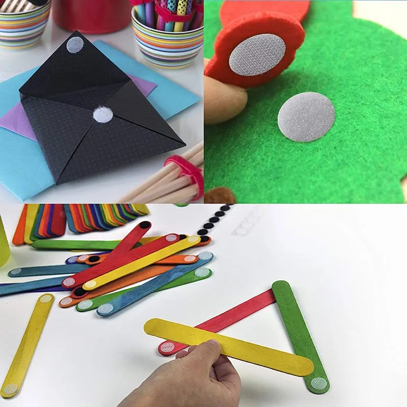 100Pairs Dot Fastener Hook Loop Tape Strong Self Adhesive Nylon Magic Sticker Black White Interlocking DIY Accessories 10-30mm