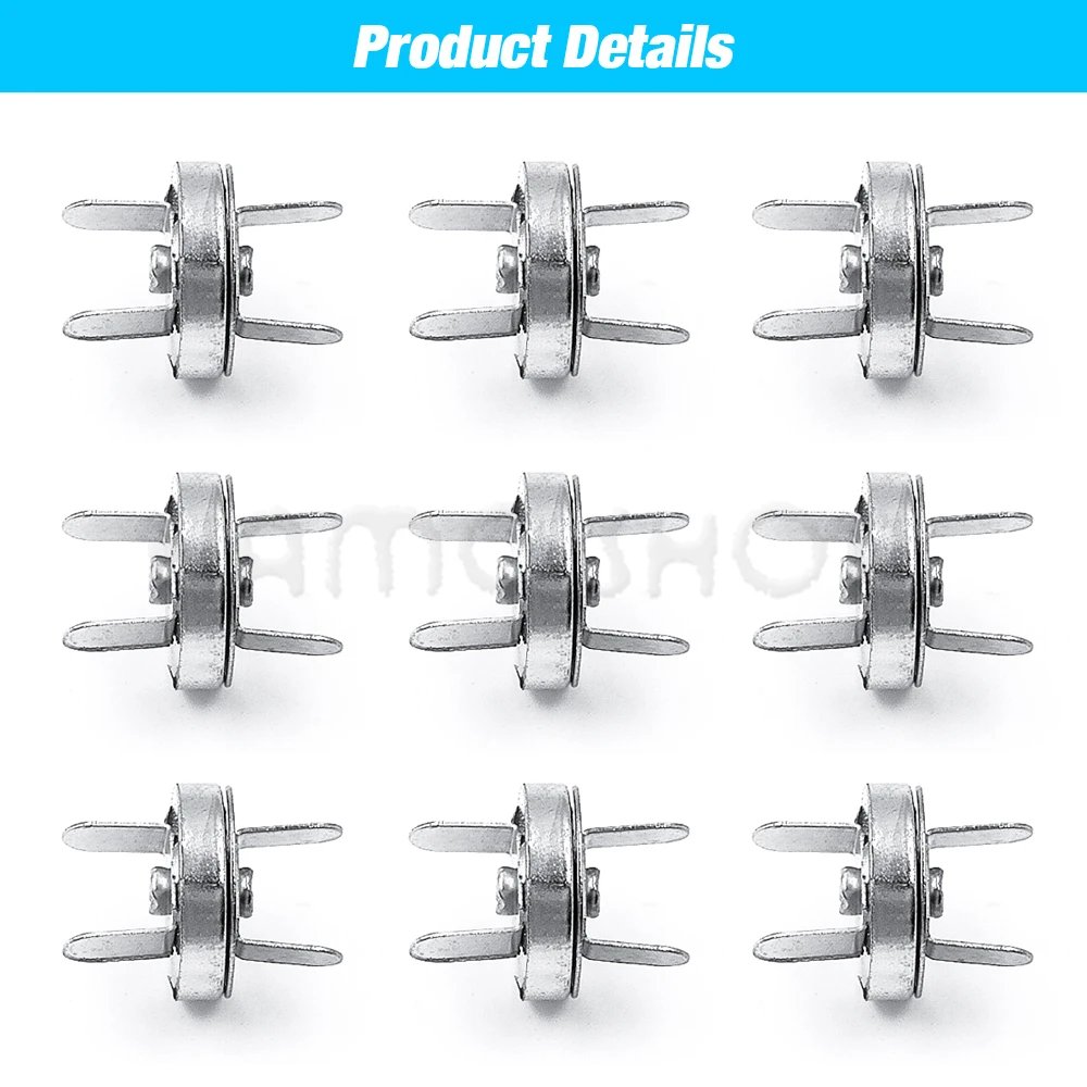 10sets/lot Magnetic Snap Fasteners Clasps Buttons Handbag Purse Wallet Craft Bags Parts Accessories Adsorption Buckle 14mm 18mm