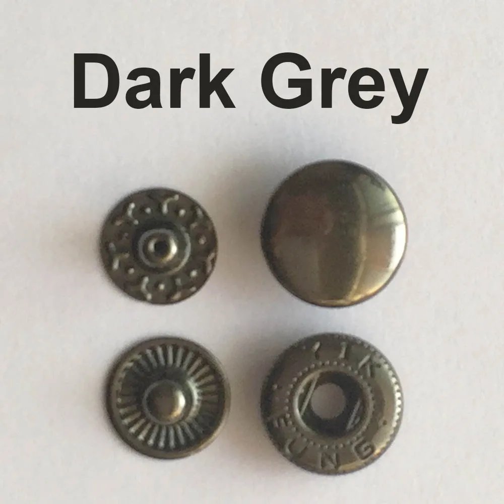 50set Leather Snap Fasteners Kit,10mm 12mm 15mm Metal Button Snaps Press Studs,4 Install Tools, Leather Snaps for Clothes