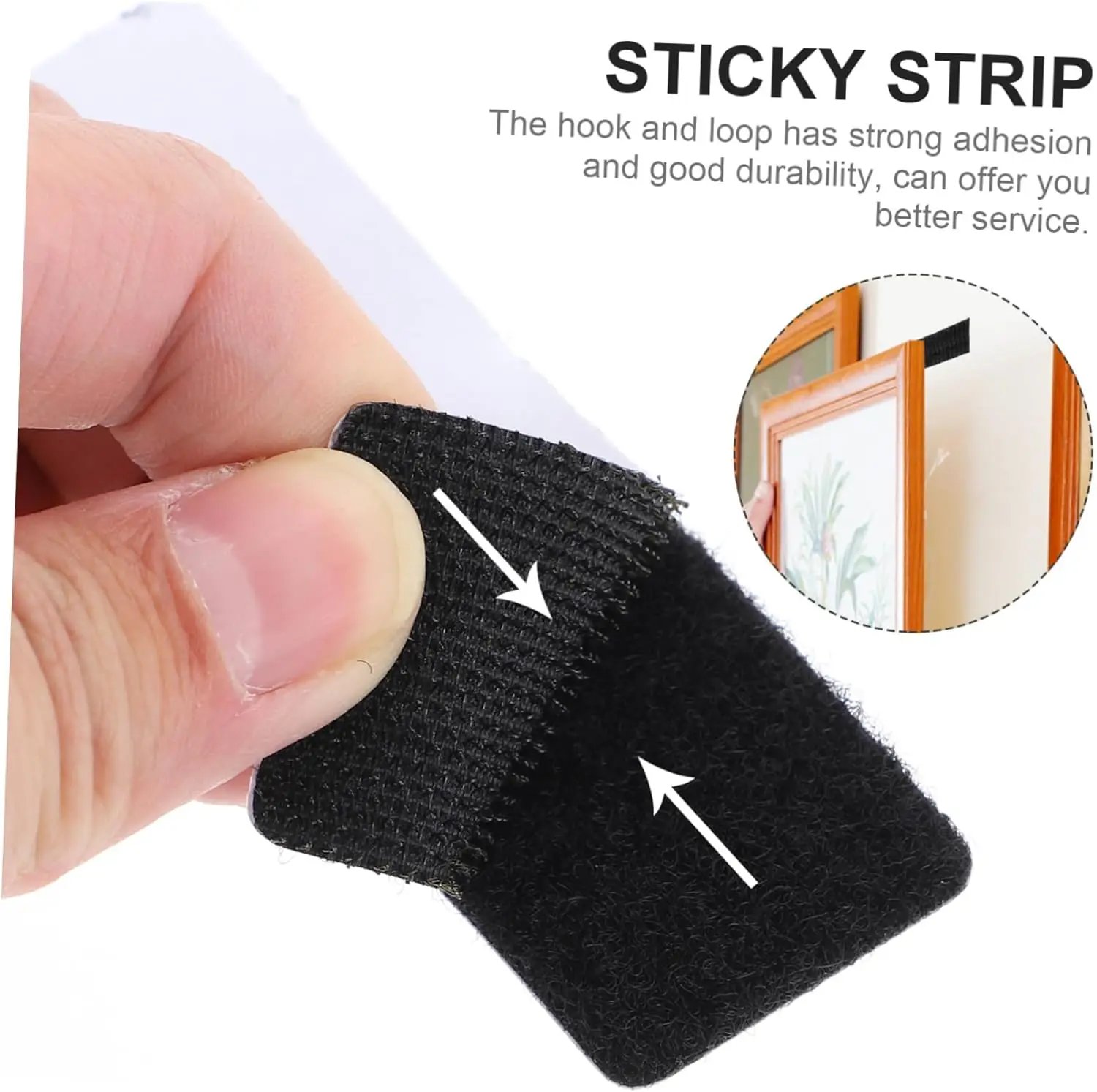 Self-adhesive Touch Fastener Tape Black Carpet Pad Fixing Stickers Double Faced Mat Fixed Patch Home Floor Anti Skid Grip Tapes