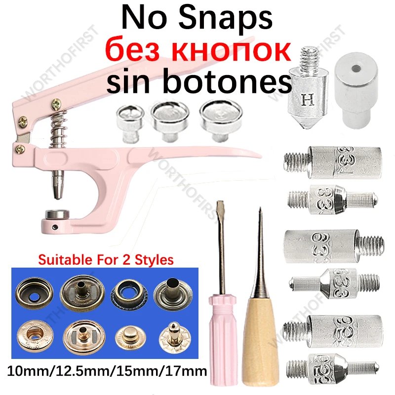 Metal Snap Fasteners Button Kits with Fastener Botones Installation Pliers Sewing Accessories For Clothing Jacket Leather Craft Metal Snap Fasteners Button Kits with Fastener Botones Installation Pliers Sewing Accessories For Clothing Jacket Leather Craft