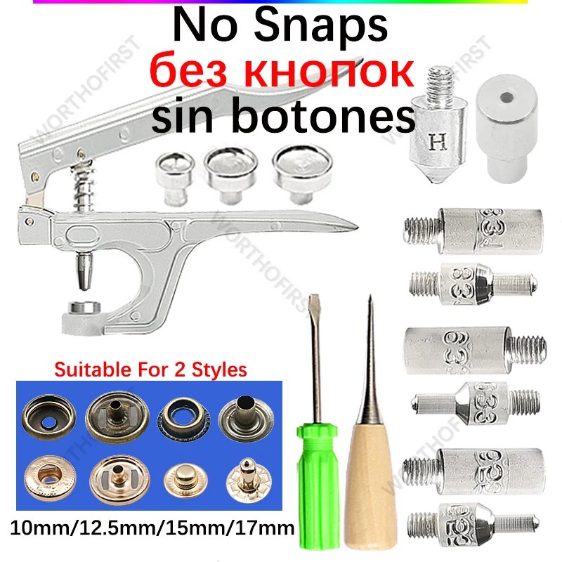 Metal Snap Fasteners Button Kits with Fastener Botones Installation Pliers Sewing Accessories For Clothing Jacket Leather Craft Metal Snap Fasteners Button Kits with Fastener Botones Installation Pliers Sewing Accessories For Clothing Jacket Leather Craft