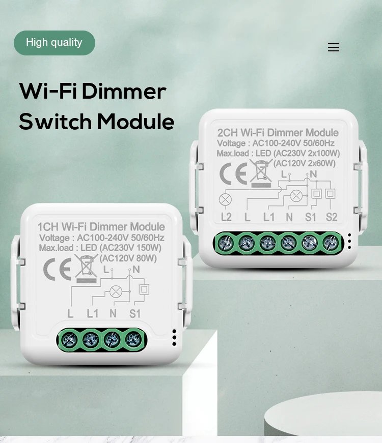 DIY Wifi Smart Dimmer Switch Module Tuya/Smartlife APP Remote Control Two Way Compatible with Alexa Google Home Voice Control DIY Wifi Smart Dimmer Switch Module Tuya/Smartlife APP Remote Control Two Way Compatible with Alexa Google Home Voice Control