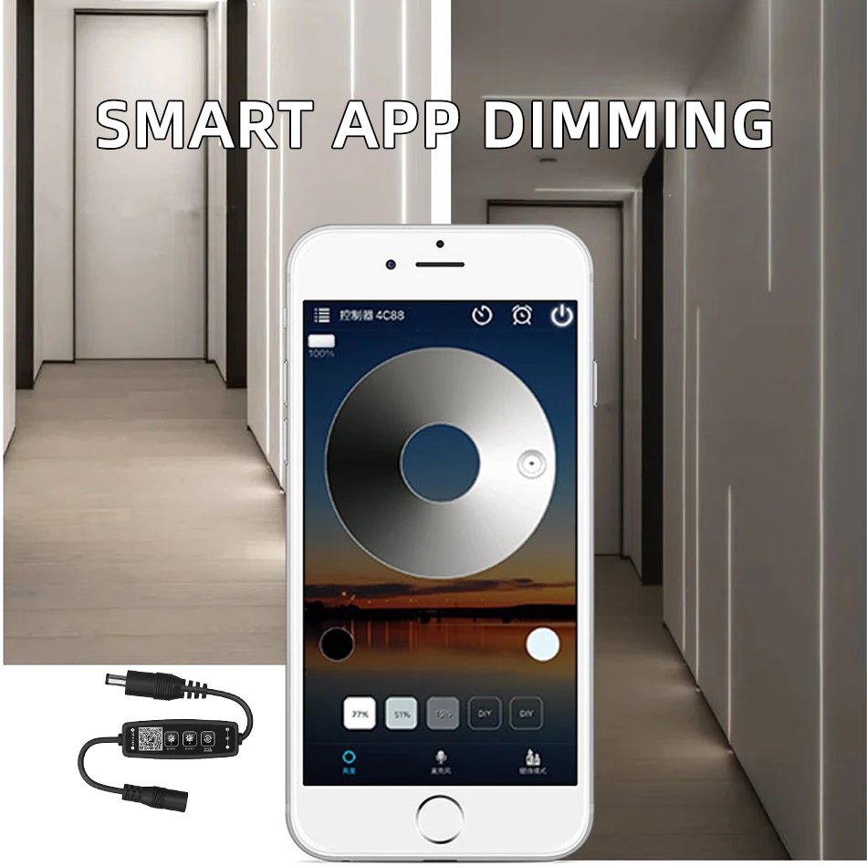 New DC 5V 12V 24V 6A Single Color LED Strip Light Smart Bluetooth APP Music MIC Timing Group Lighting Mini DIM Dimmer Controller