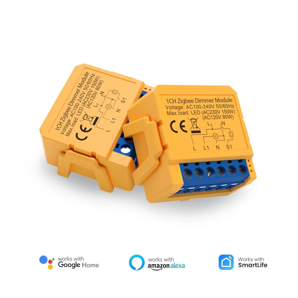 AVATTO Tuya WiFi/ZigBee Smart Dimmer Switch Module 1/2 Gang Dimmer Light Switch Module APP Remote Control For Alexa Google Home