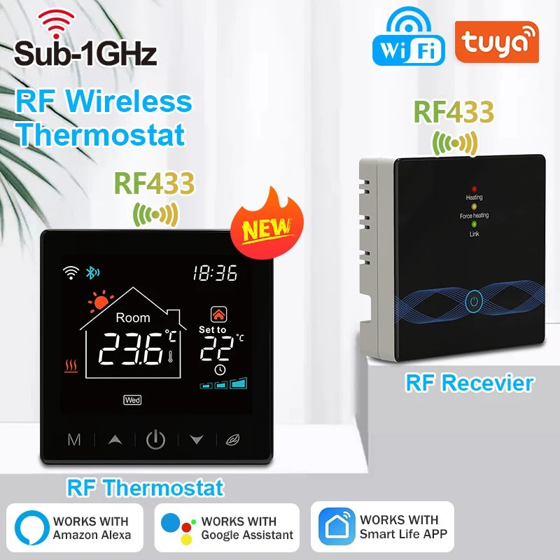 Tuya Wifi Boiler Thermostat Wireless Battery Gas Boiler Smart Thermostat Temperature Controller Alexa Google Home Smart Lile Tuya Wifi Boiler Thermostat Wireless Battery Gas Boiler Smart Thermostat Temperature Controller Alexa Google Home Smart Lile