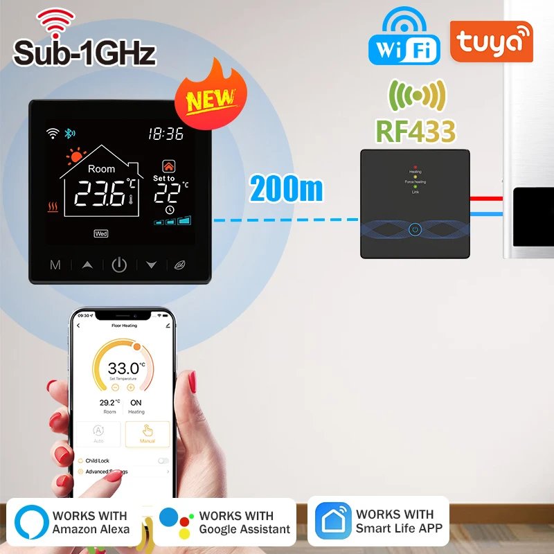 Tuya Wifi Boiler Thermostat Wireless Battery Gas Boiler Smart Thermostat Temperature Controller Alexa Google Home Smart Lile Tuya Wifi Boiler Thermostat Wireless Battery Gas Boiler Smart Thermostat Temperature Controller Alexa Google Home Smart Lile