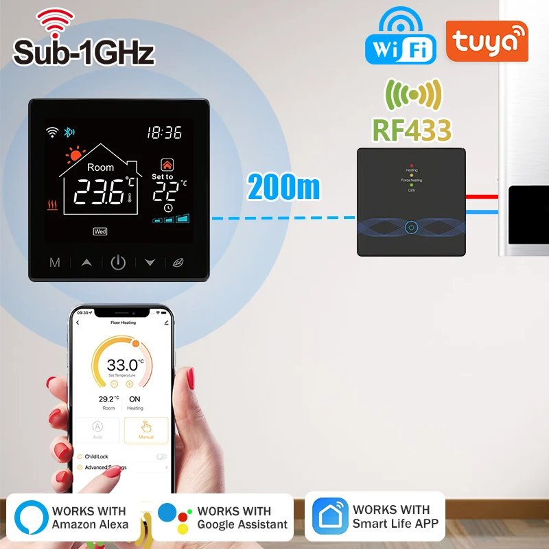 Tuya Wifi Boiler Thermostat Wireless Battery Gas Boiler Smart Thermostat Temperature Controller Alexa Google Home Smart Lile Tuya Wifi Boiler Thermostat Wireless Battery Gas Boiler Smart Thermostat Temperature Controller Alexa Google Home Smart Lile