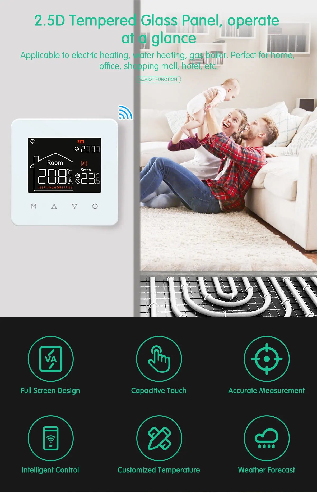 Tuya Smart Home Thermostat Water Electric Warm Floor Heating Gas Boiler WiFi Temperature Remote Controller with Google Alexa Tuya Smart Home Thermostat Water Electric Warm Floor Heating Gas Boiler WiFi Temperature Remote Controller with Google Alexa