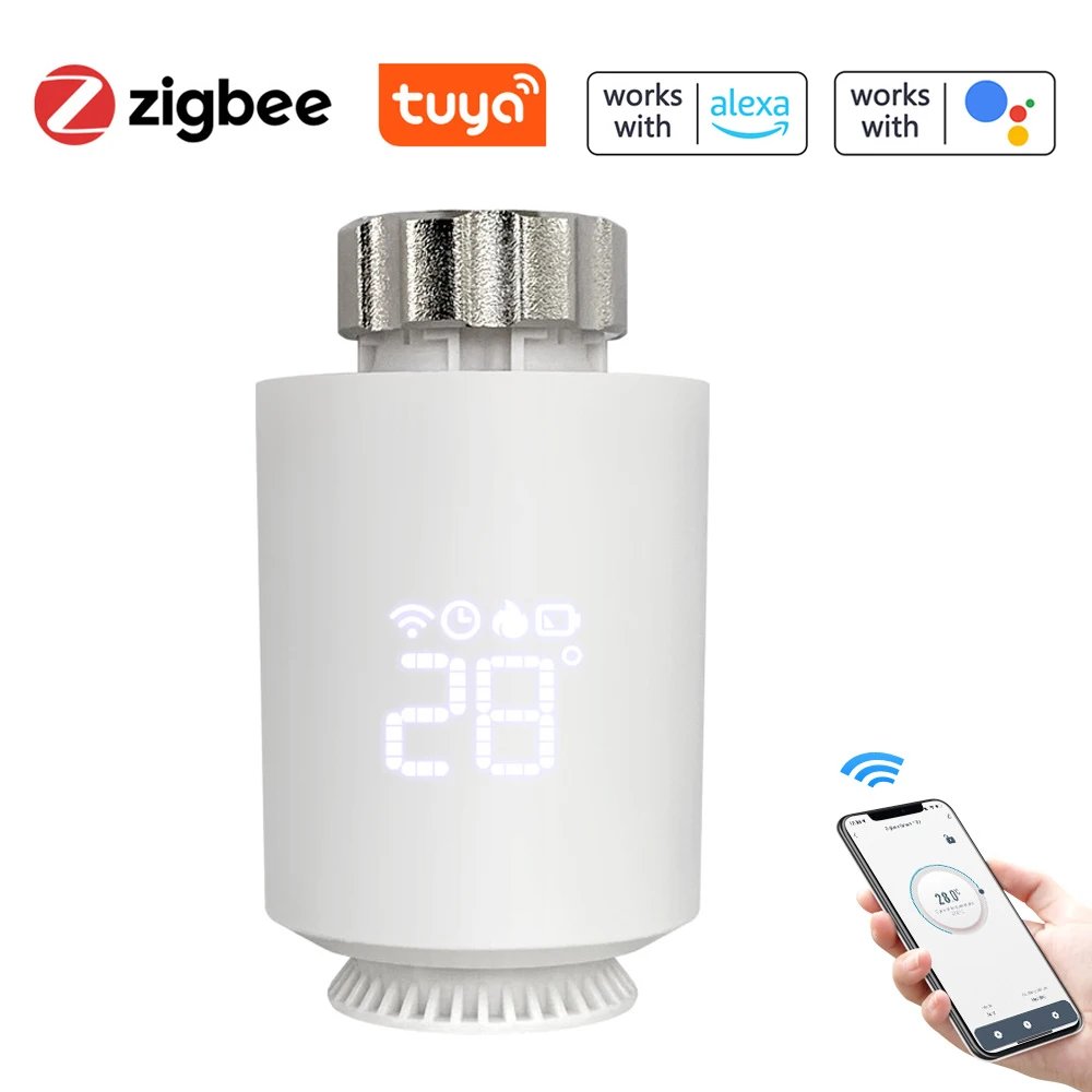 Tuya Smart ZigBee TRV Radiator Actuator Valve Thermostatic Radiator Valve Temperature Controller Support Alexa Google Home Tuya Smart ZigBee TRV Radiator Actuator Valve Thermostatic Radiator Valve Temperature Controller Support Alexa Google Home