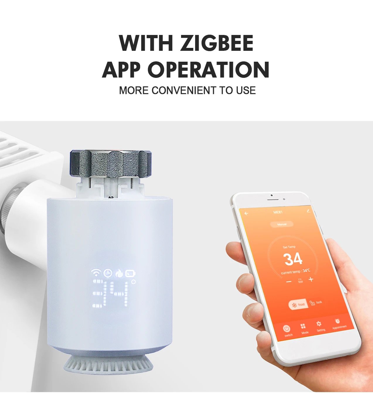 Tuya Smart ZigBee TRV Radiator Actuator Valve Thermostatic Radiator Valve Temperature Controller Support Alexa Google Home Tuya Smart ZigBee TRV Radiator Actuator Valve Thermostatic Radiator Valve Temperature Controller Support Alexa Google Home