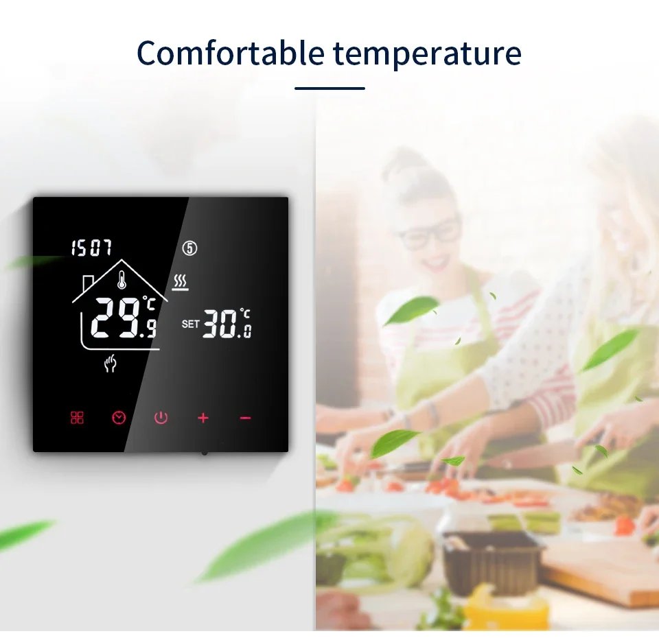 Tuya WiFi Smart Thermostat LCD Display Touch Screen For Floor Heating Electric/Water Gas Boiler Remote Control by Alexa Alice