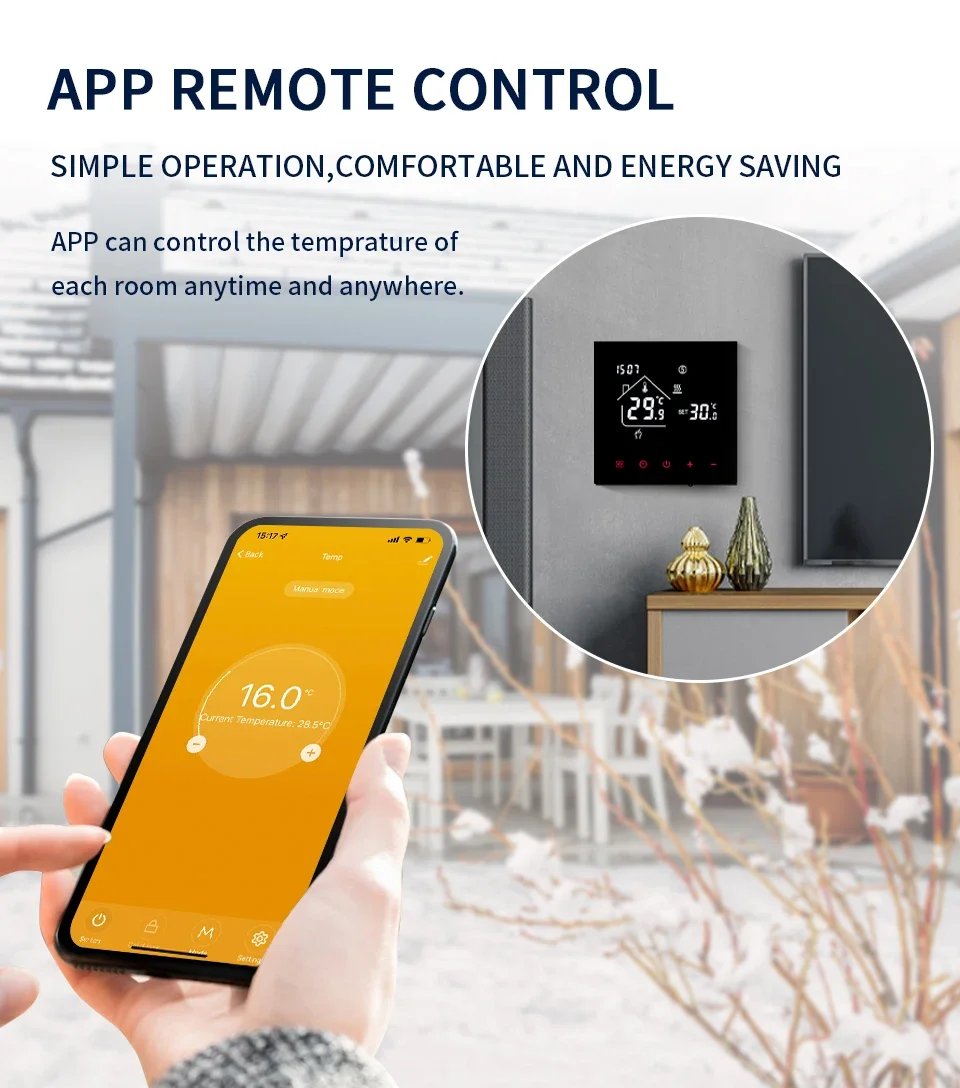 Tuya WiFi Smart Thermostat LCD Display Touch Screen For Floor Heating Electric/Water Gas Boiler Remote Control by Alexa Alice