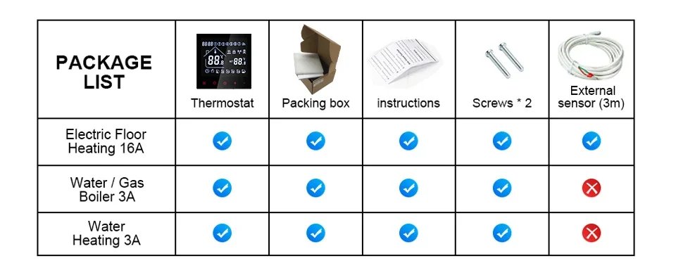 Tuya WiFi Smart Thermostat LCD Display Touch Screen For Floor Heating Electric/Water Gas Boiler Remote Control by Alexa Alice