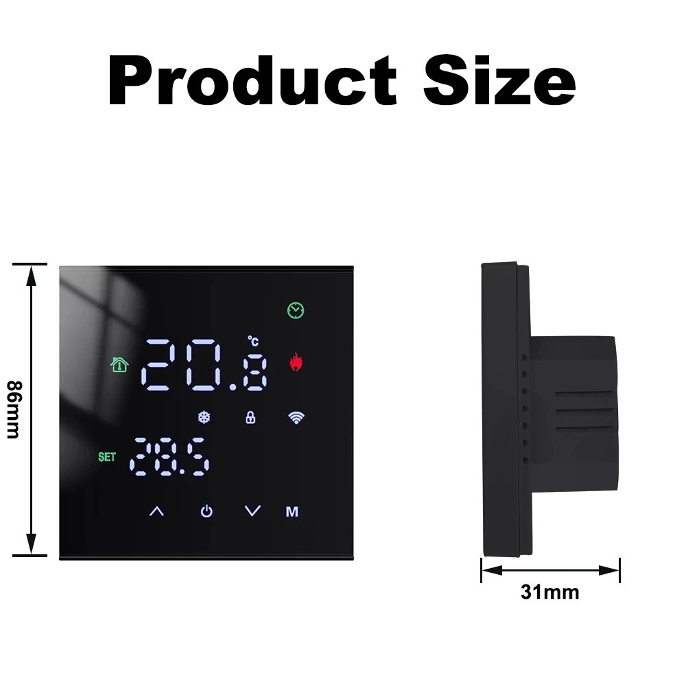 Smart Temperature Remote Controller M3H Tuya WiFi Thermostat 3A 16A LCD Display Touch Screen for Water/Electric Floor/Gas Boiler
