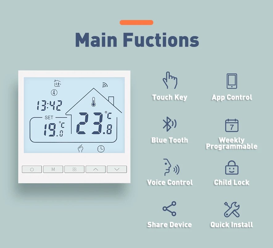 Beok Water Floor Zone Heating System Smart WIFI Thermostat Central Heating Controller Actuators for Gas Boiler Heating Beok Water Floor Zone Heating System Smart WIFI Thermostat Central Heating Controller Actuators for Gas Boiler Heating