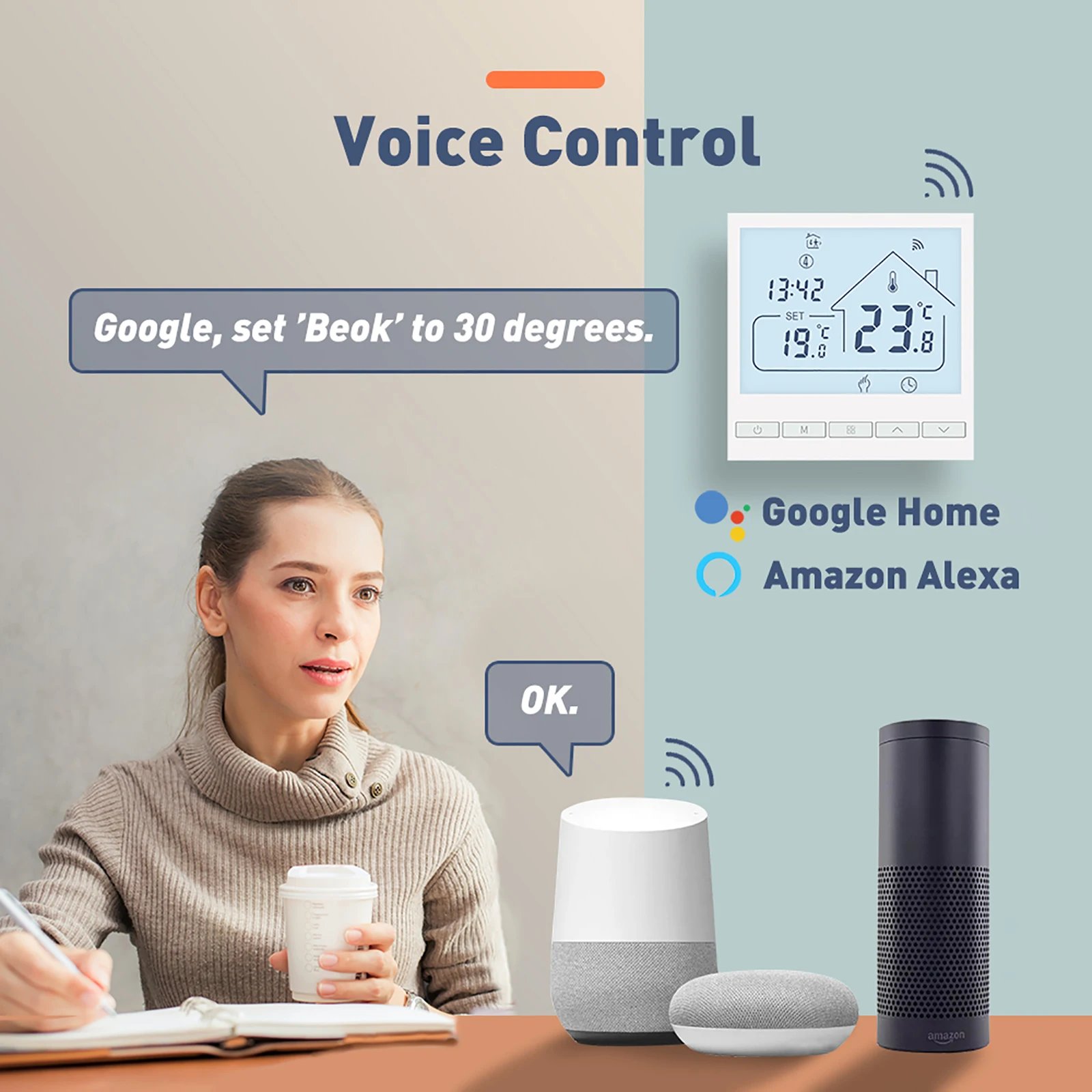 Beok Water Floor Zone Heating System Smart WIFI Thermostat Central Heating Controller Actuators for Gas Boiler Heating Beok Water Floor Zone Heating System Smart WIFI Thermostat Central Heating Controller Actuators for Gas Boiler Heating