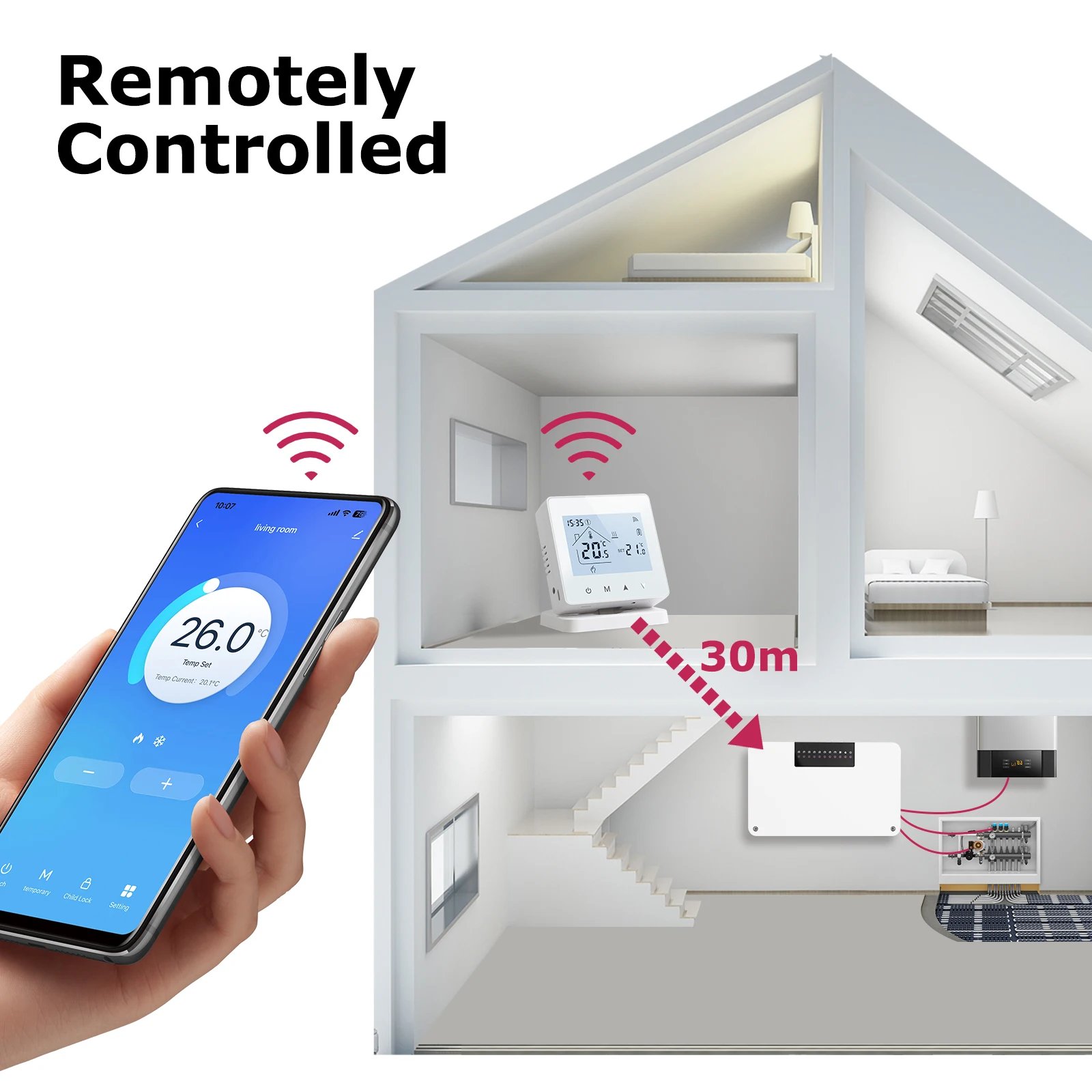 Beok wireless Thermostat Controller Heating Wifi Smart Home 8-Channel Heating System for Gas Boiler Water Floor Actuator Beok wireless Thermostat Controller Heating Wifi Smart Home 8-Channel Heating System for Gas Boiler Water Floor Actuator