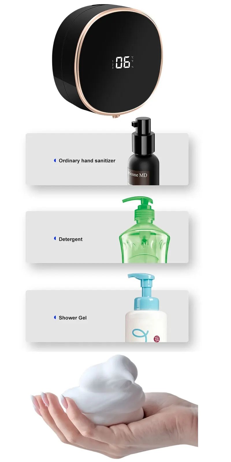 Smart Soap Dispenser 280ml Touchless Motion Sensor Washing Hand Device 1200mah Wall-Mounted Liquid Soap Dispenser