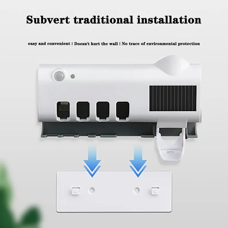 UV Automatic Toothpaste Dispenser USB Rechargeable Intelligent Energy Lazy Toothpaste Brush Holder Bathroom Accessories Set
