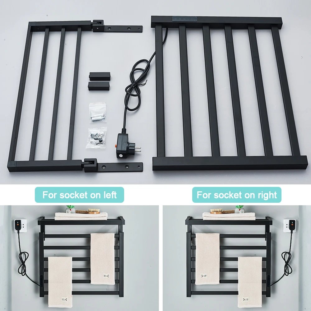 Bathroom Electric Towel Rack Digital Display Temperature Time Control Towel Warmer Rail Smart Home Heated Towel Bar Aluminum Bathroom Electric Towel Rack Digital Display Temperature Time Control Towel Warmer Rail Smart Home Heated Towel Bar Aluminum