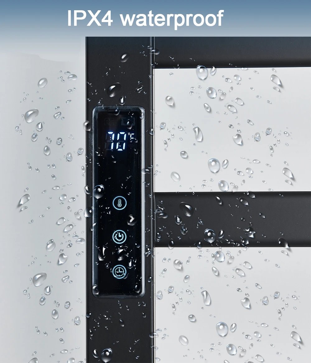 Bathroom Electric Towel Rack Digital Display Temperature Time Control Towel Warmer Rail Smart Home Heated Towel Bar Aluminum Bathroom Electric Towel Rack Digital Display Temperature Time Control Towel Warmer Rail Smart Home Heated Towel Bar Aluminum