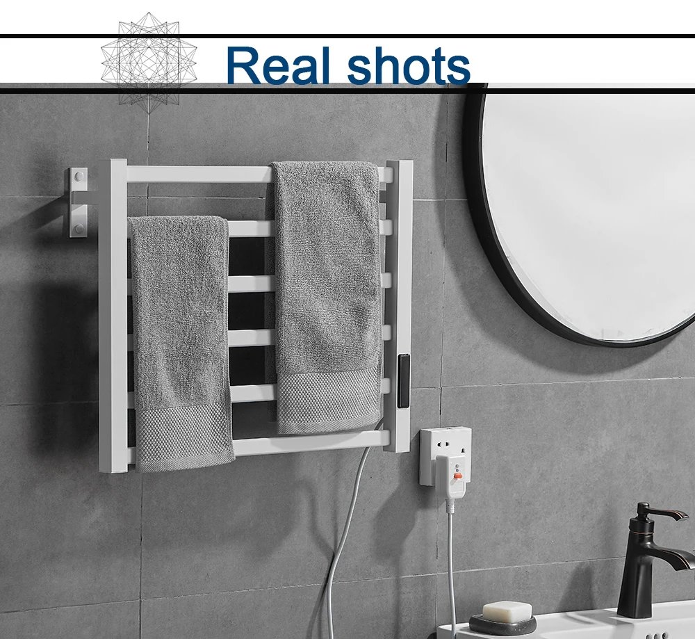 Bathroom Electric Towel Rack Digital Display Temperature Time Control Towel Warmer Rail Smart Home Heated Towel Bar Aluminum Bathroom Electric Towel Rack Digital Display Temperature Time Control Towel Warmer Rail Smart Home Heated Towel Bar Aluminum