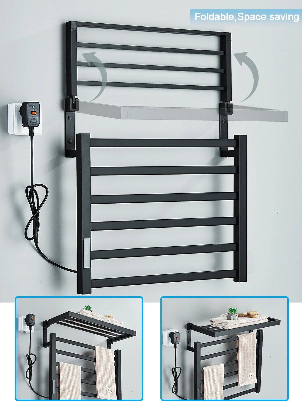 Bathroom Electric Towel Rack Digital Display Temperature Time Control Towel Warmer Rail Smart Home Heated Towel Bar Aluminum Bathroom Electric Towel Rack Digital Display Temperature Time Control Towel Warmer Rail Smart Home Heated Towel Bar Aluminum