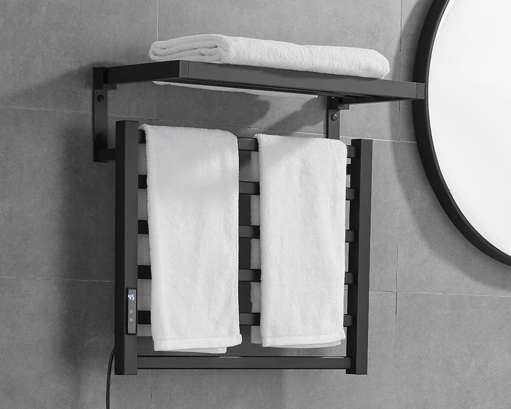 Bathroom Electric Towel Rack Digital Display Temperature Time Control Towel Warmer Rail Smart Home Heated Towel Bar Aluminum Bathroom Electric Towel Rack Digital Display Temperature Time Control Towel Warmer Rail Smart Home Heated Towel Bar Aluminum