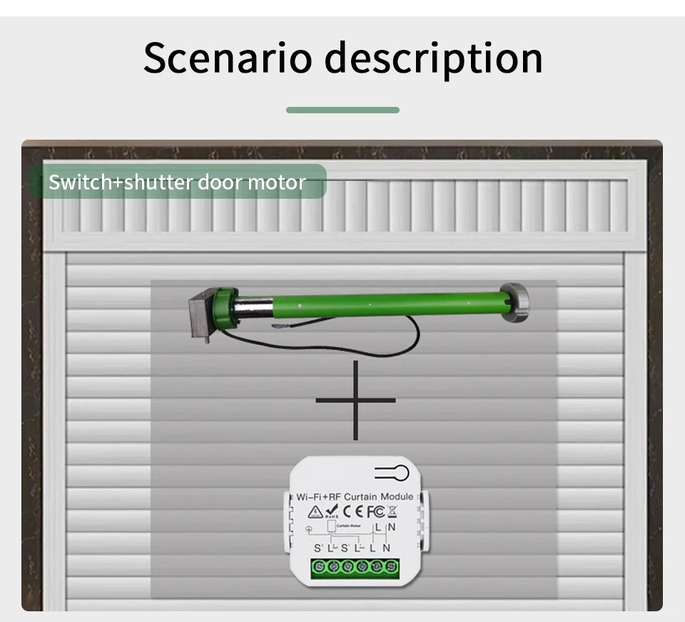 Tuya WiFi Smart Curtain Switch Roller Blinds Shutter Module 433MHz RF Remote Control Works With Alexa Google Home Assistant