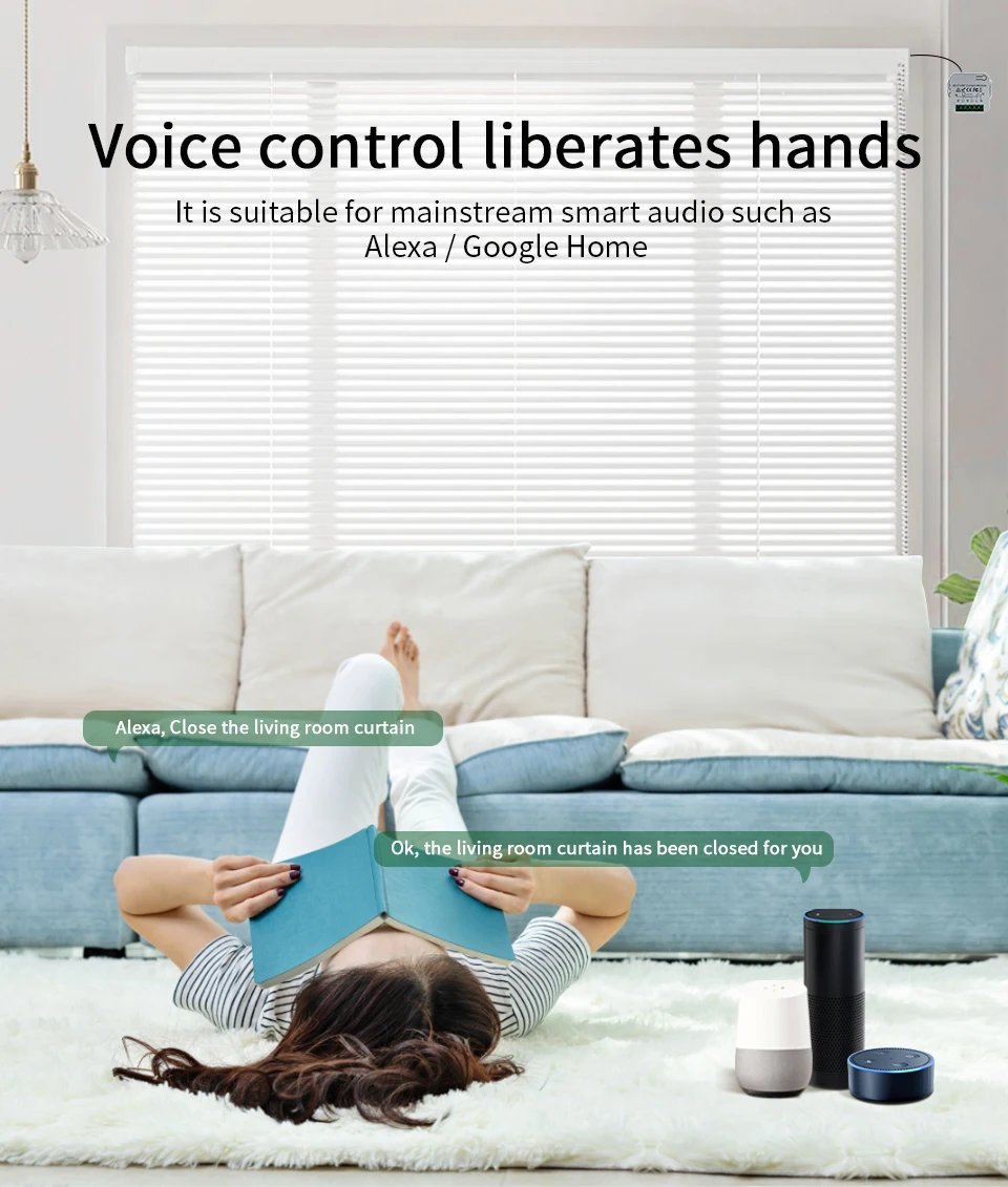 Tuya WiFi Smart Curtain Switch Roller Blinds Shutter Module 433MHz RF Remote Control Works With Alexa Google Home Assistant