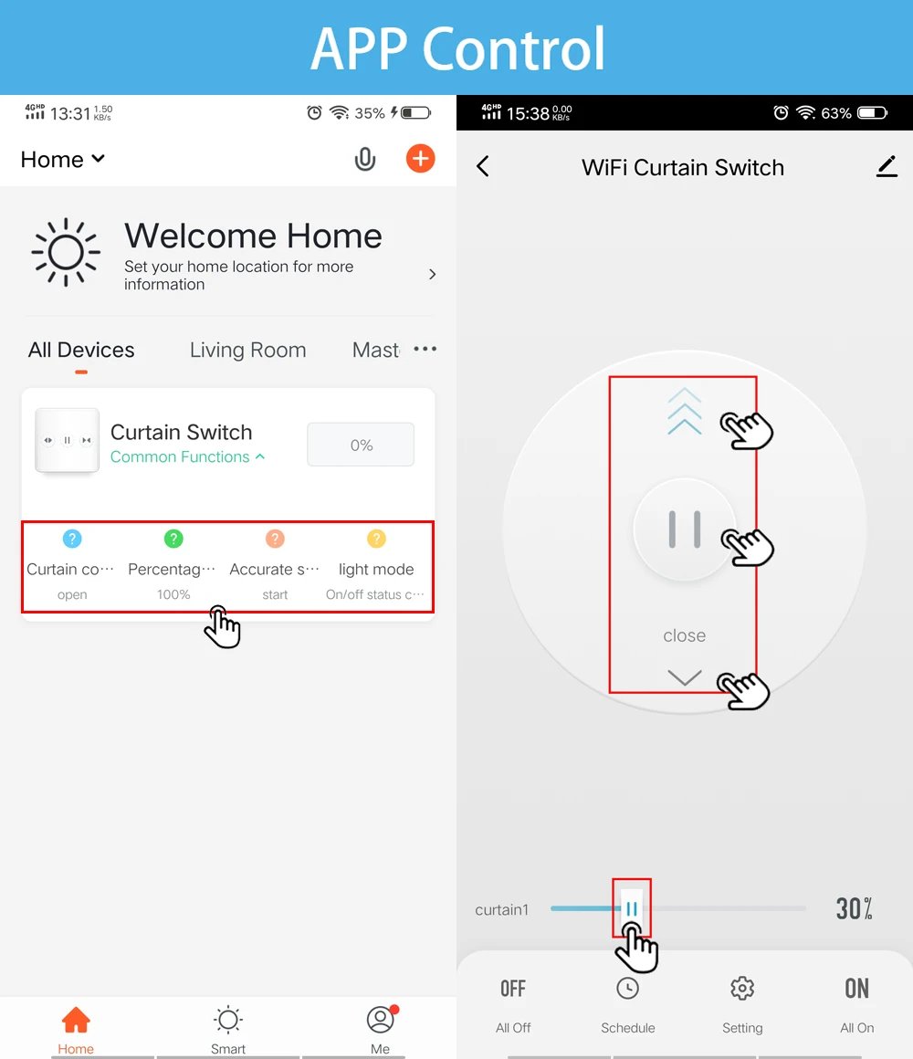 Electric Curtains Blinds Roller Shutter Connected Switch WiFi Tuya Smart App Control Works with Alexa Google Home Siri Electric Curtains Blinds Roller Shutter Connected Switch WiFi Tuya Smart App Control Works with Alexa Google Home Siri