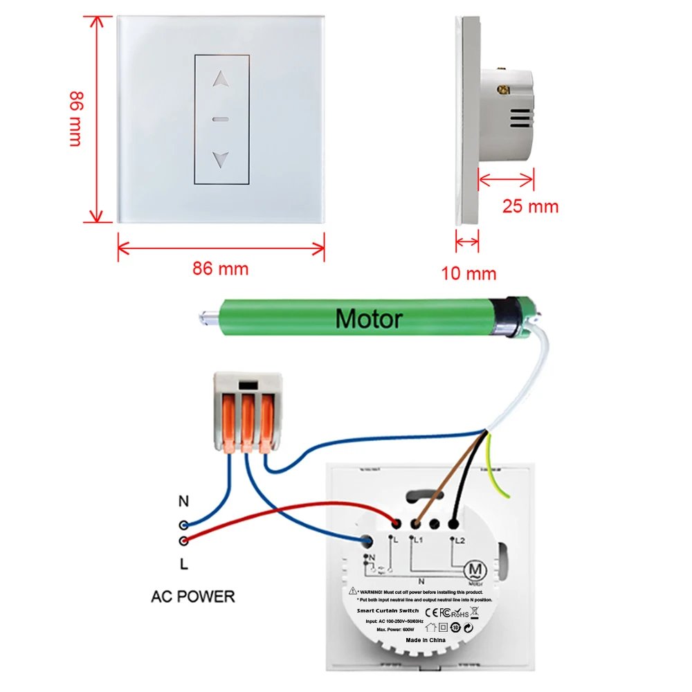 Electric Curtains Blinds Roller Shutter Connected Switch WiFi Tuya Smart App Control Works with Alexa Google Home Siri Electric Curtains Blinds Roller Shutter Connected Switch WiFi Tuya Smart App Control Works with Alexa Google Home Siri
