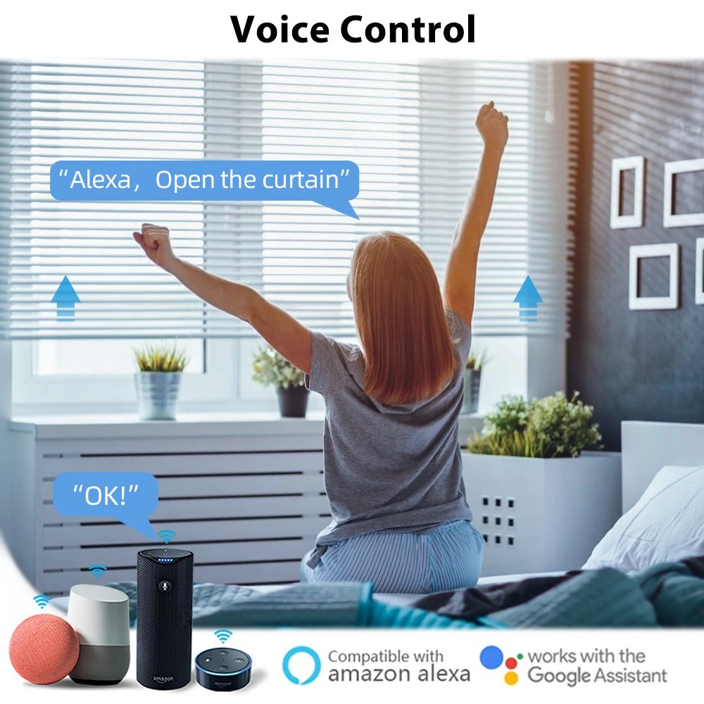 Electric Curtains Blinds Roller Shutter Connected Switch WiFi Tuya Smart App Control Works with Alexa Google Home Siri Electric Curtains Blinds Roller Shutter Connected Switch WiFi Tuya Smart App Control Works with Alexa Google Home Siri