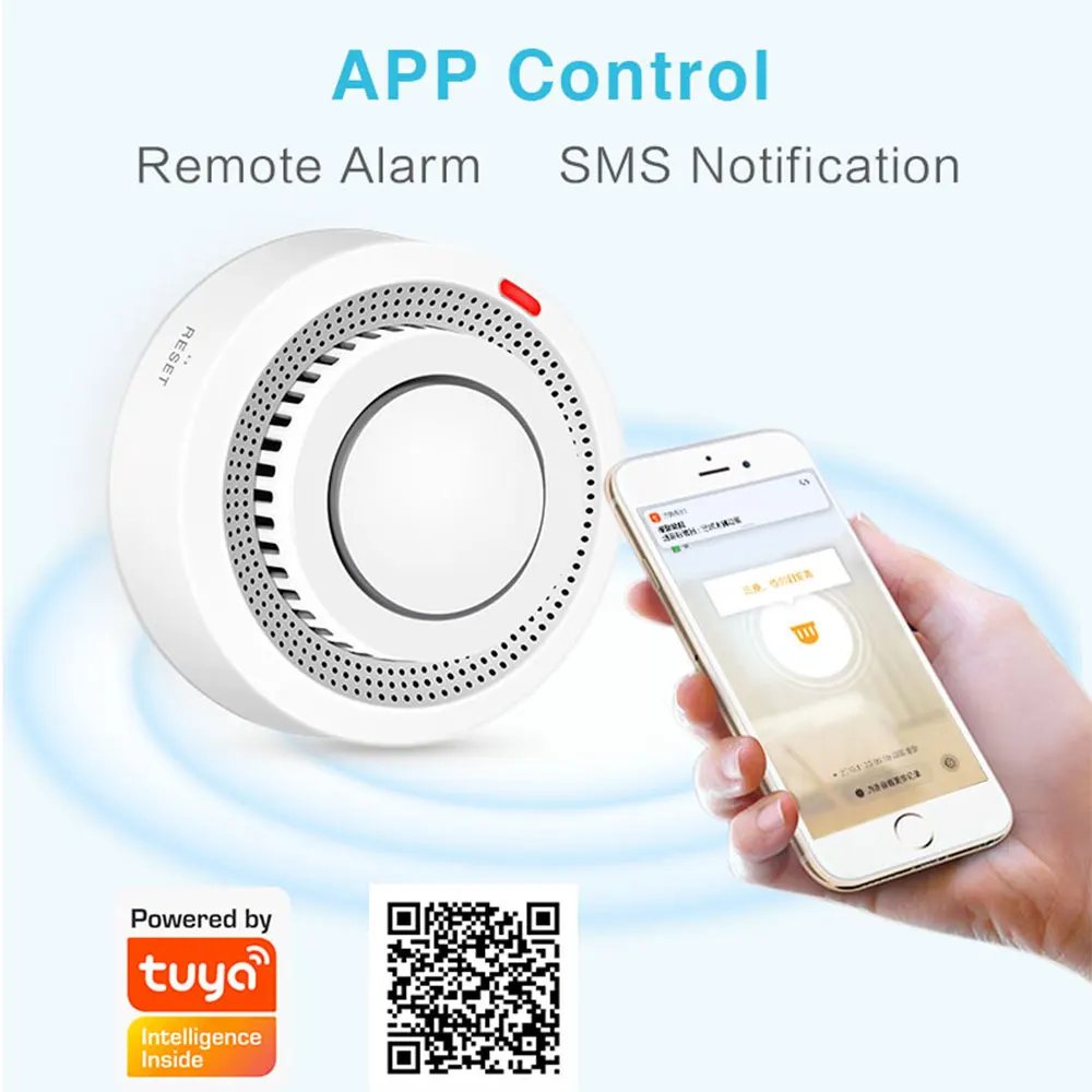 Wifi/Zigbee Tuya Smart Smoke Detector Sensor Wireless Fire Protection Smoke Alarm High Sensitivity Safety Prevention Sensor 80DB