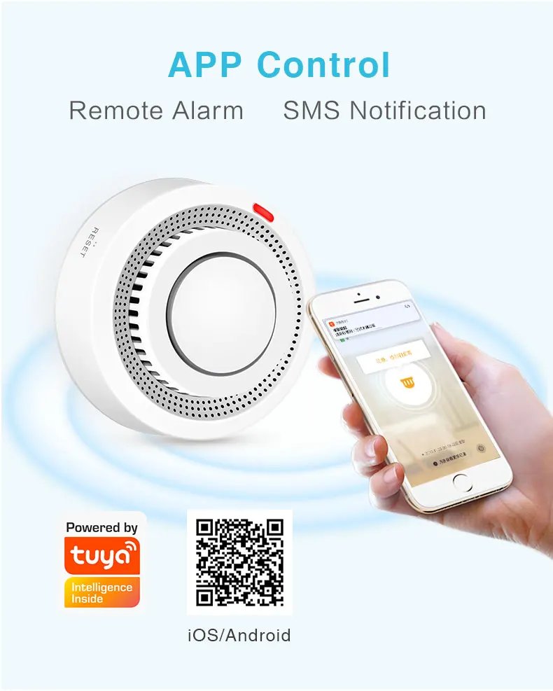 Independent Smoke Detector Sensor Fire Alarm Home Security System Firefighters Tuya WiFi Smoke Alarm Fire Protection Independent Smoke Detector Sensor Fire Alarm Home Security System Firefighters Tuya WiFi Smoke Alarm Fire Protection
