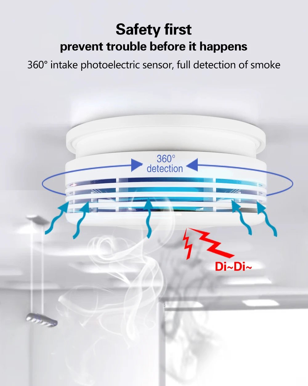 Independent Smoke Detector Sensor Fire Alarm Home Security System Firefighters Tuya WiFi Smoke Alarm Fire Protection Independent Smoke Detector Sensor Fire Alarm Home Security System Firefighters Tuya WiFi Smoke Alarm Fire Protection