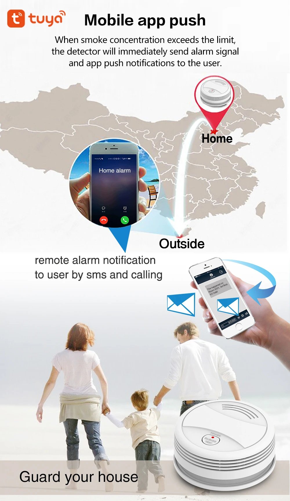 Independent Smoke Detector Sensor Fire Alarm Home Security System Firefighters Tuya WiFi Smoke Alarm Fire Protection Independent Smoke Detector Sensor Fire Alarm Home Security System Firefighters Tuya WiFi Smoke Alarm Fire Protection