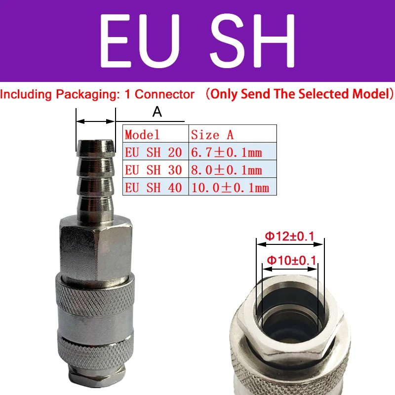 EU Pneumatic Fitting Rapidities Air Hose Connector Coupling Compressor Accessories Quick Release European Raccord Pneumatique