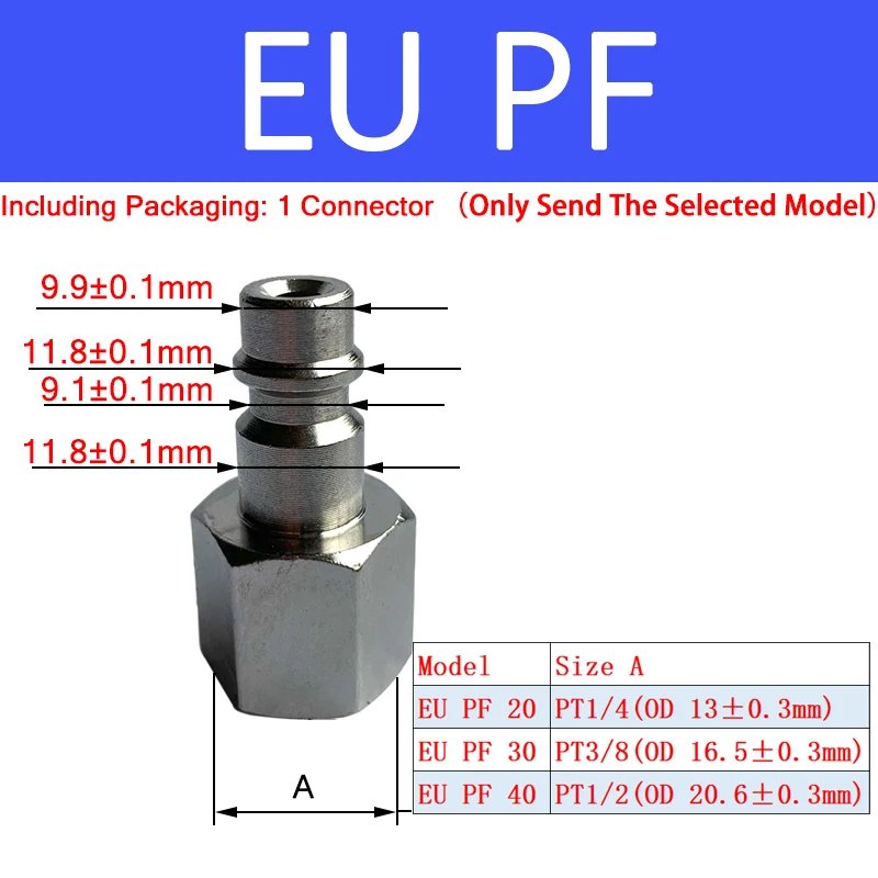 EU Pneumatic Fitting Rapidities Air Hose Connector Coupling Compressor Accessories Quick Release European Raccord Pneumatique