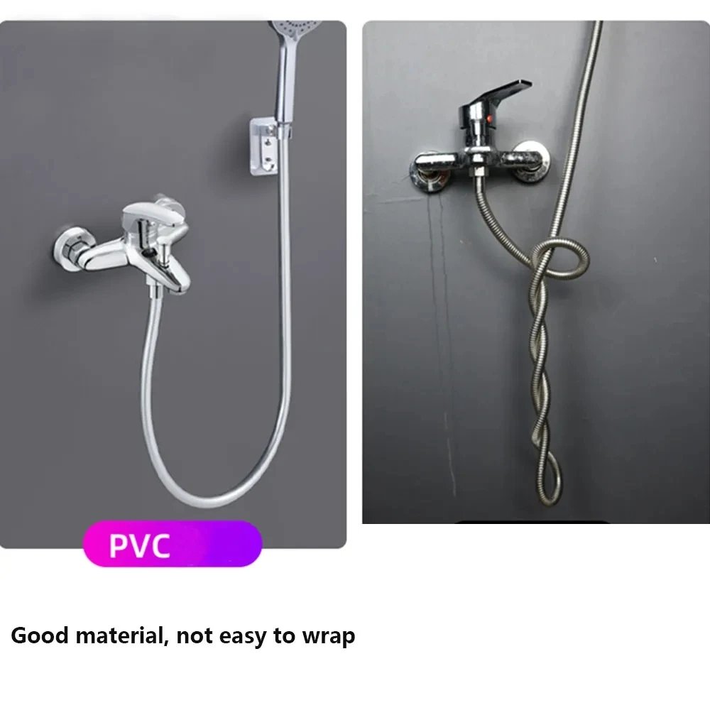 New PVC High Pressure Silver & Black Smooth Shower Hose For Bathroom Handheld Head Flexible Plumbing Anti Winding GI/2 Universal
