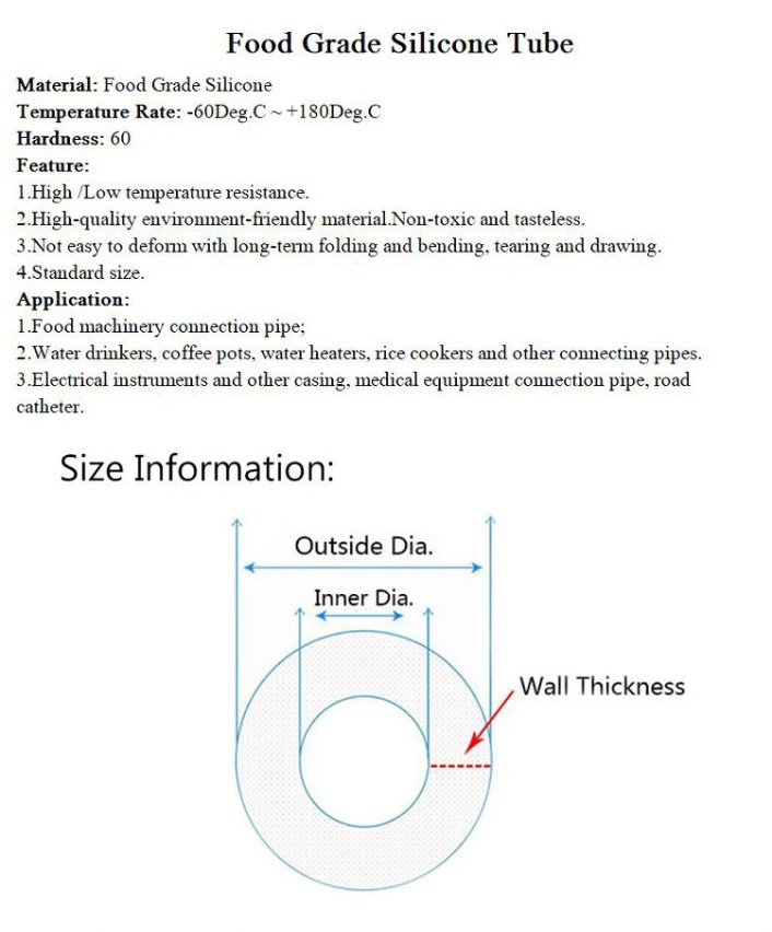 1/5M Silicone Tube ID 1 2 3 4 5 6 7 8mm Flexible Rubber Hose Thickness 1mm Food Grade Soft Milk Beer Drink Pipe Water Connector