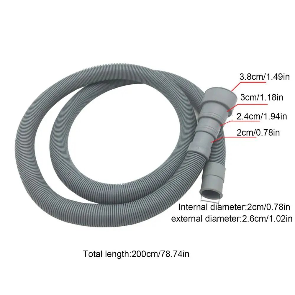 20 24 30 38mm Drain Hose for Washing Machines, Universal Waste Water Hose Extension Set for Washing Machines,Dishwashers,Dryers