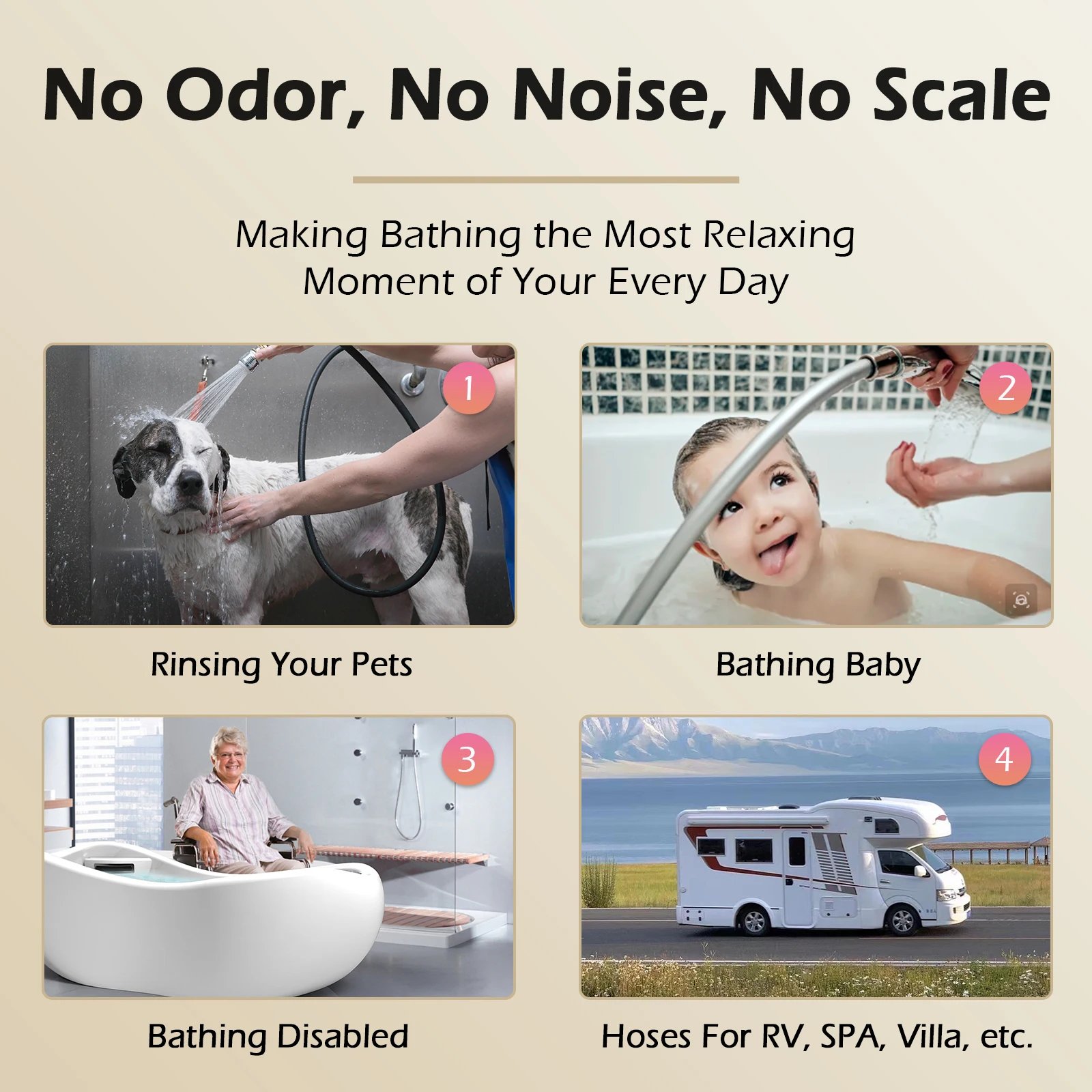 High Quality Silicone Shower Hose 1.5/2M Flexible Bath Tube Explosion Proof Plumbing Pipe Soft With Baby Skin Touch