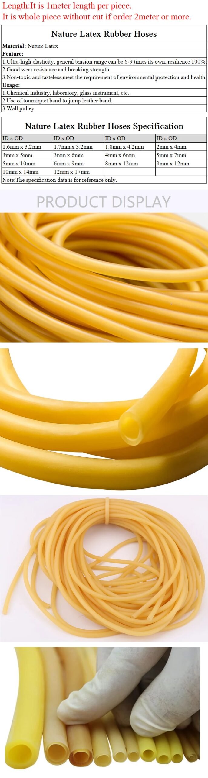 Nature Latex Rubber Hoses 2 3 4 5 6 7 9 10 12 14 17 mm ID x OD High Resilient Elastic Surgical Medical Tube Slingshot Catapult Nature Latex Rubber Hoses 2 3 4 5 6 7 9 10 12 14 17 mm ID x OD High Resilient Elastic Surgical Medical Tube Slingshot Catapult
