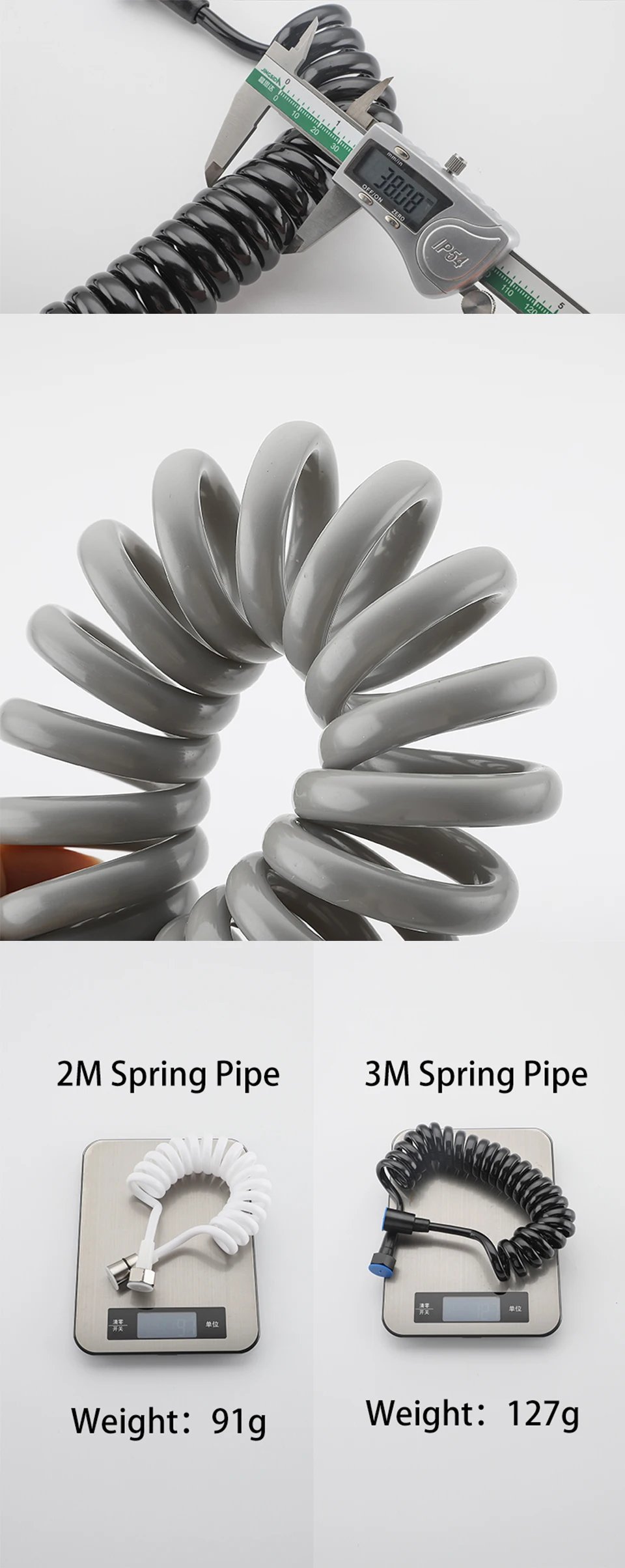 Stainless Steel Flexible Hose Shower Hose Universal Extension Hand Sprayer Pipe Connector Spring Tube Bidet Accessory