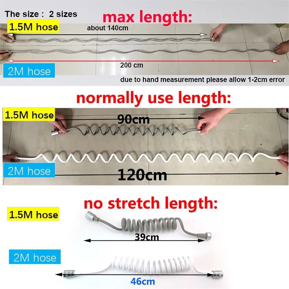1Pcs Telephone Line Spring Shower Hose Toilet Bidet Bathroom Accessories Sprayer Connect Pipe Flexible 1.5M/2M /3M/5M