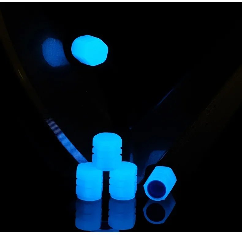 Luminous Car Tire Valve Cap 20/1PCS Fluorescent Night Glowing Decor Motorcycle Bike Wheel Nozzle Dustproof Tyre Valve Stem Caps