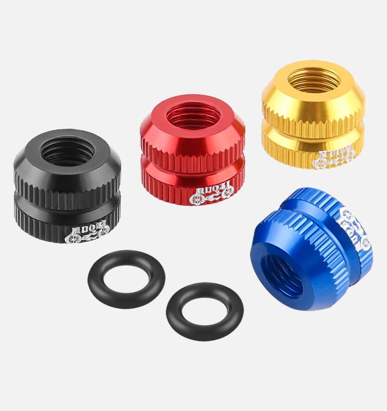 MUQZI 2PCS Tire Valve Nut MTB Road Bike Tubeless Rim Ultralight Aluminium Alloy Presta Valve Protection Screw Valve Fixed Washer